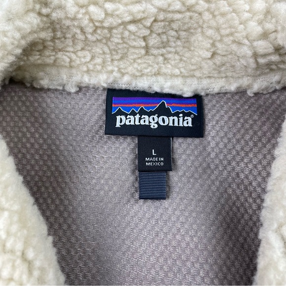 Patagonia Classic Retro-X Deep Pile Fleece Vest Ivory w/ Purple Women’s Large - Picture 7 of 14
